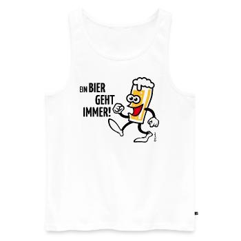 XEin Bier Geht Immer! (Bierchen Cartoon Smile 4C) - Männer Premium Bio Tank Top - Weiß - Vorne - Michal (187cm)