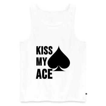 Poker Shirt Poker Pokerface Ass Casino Cadeau - Débardeur bio Premium Homme - blanc - Devant - Michal (187cm)