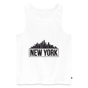 New York City Skyline États-Unis Amérique - Débardeur bio Premium Homme - blanc - Devant - Michal (187cm)