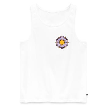 Flower VECTOR - Men's Premium Organic Tank Top - white - Front - AI Model Male 178 light (178cm)