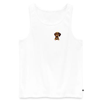 Hund Dachshund Welpe Hundeliebhaber Hundebesitzer - Männer Premium Bio Tank Top - Weiß - Vorne - Michal (187cm)