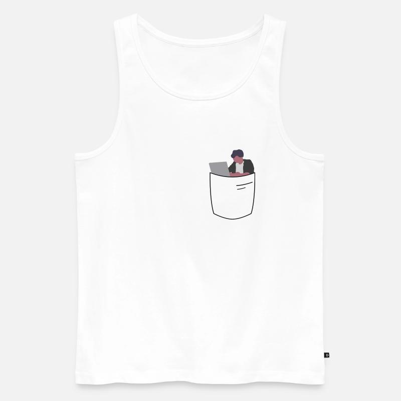 Programmierer in der Brusttasche - Männer Premium Bio Tank Top - Weiß