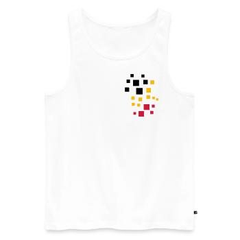 Colors Pattern - Tricolore Flag Squares - Men's Premium Organic Tank Top - white - Front - Michal (187cm)