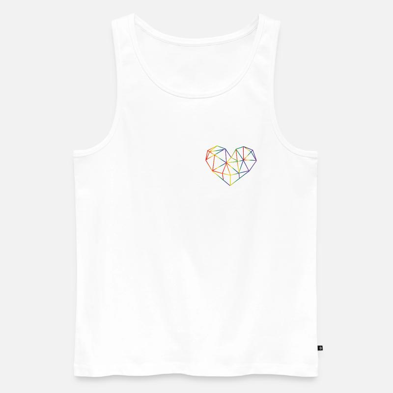Regenbogenherz - Männer Premium Bio Tank Top - Weiß