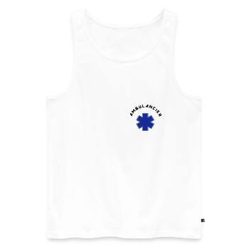 ambulancier logo 6 - Männer Premium Bio Tank Top - Weiß - Vorne - Michal (187cm)