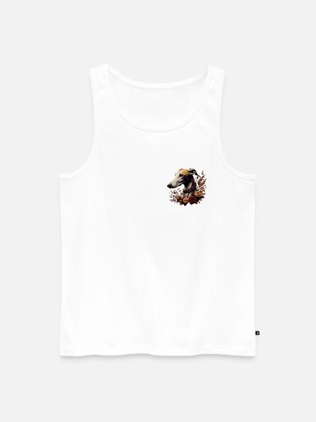 Greyhoundkopf Herbstrosenkranz - Männer Premium Bio Tank Top - Weiß