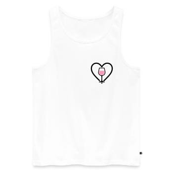 Cœur + Vin Rosé – Rosé Lover - Débardeur bio Premium Homme - blanc - Devant - Michal (187cm)