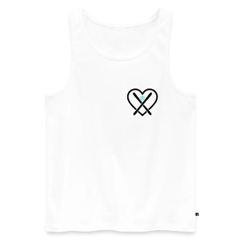 Skiing Heart Mountain Snow Sport Passion - Men's Premium Organic Tank Top - white - Front - Michal (187cm)