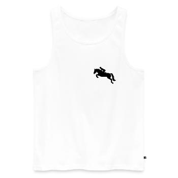 Springreiten - Männer Premium Bio Tank Top - Weiß - Vorne - AI Model Male 178 light (178cm)