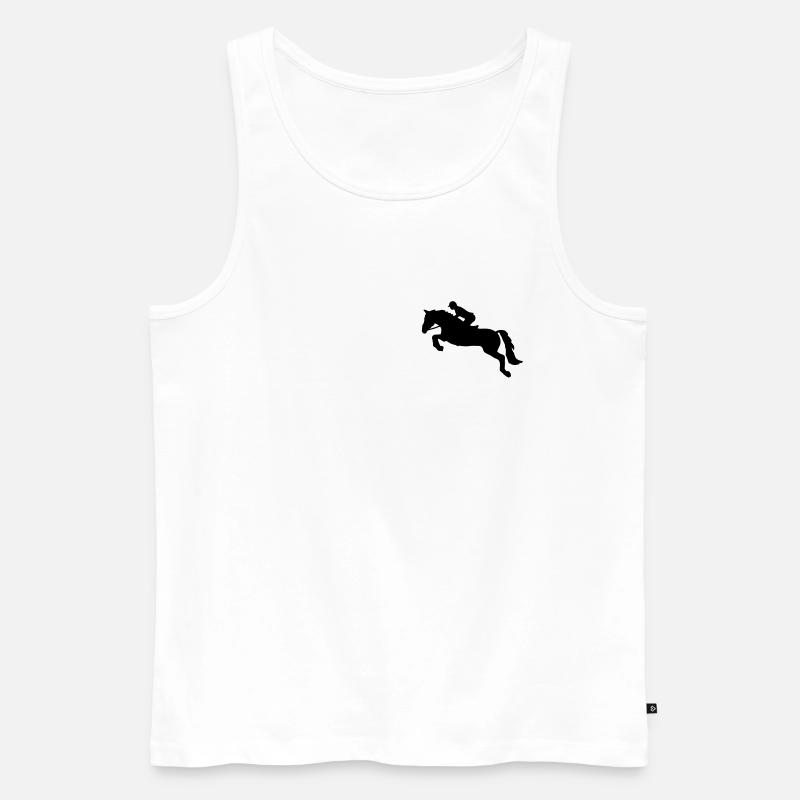 Springreiten - Männer Premium Bio Tank Top - Weiß