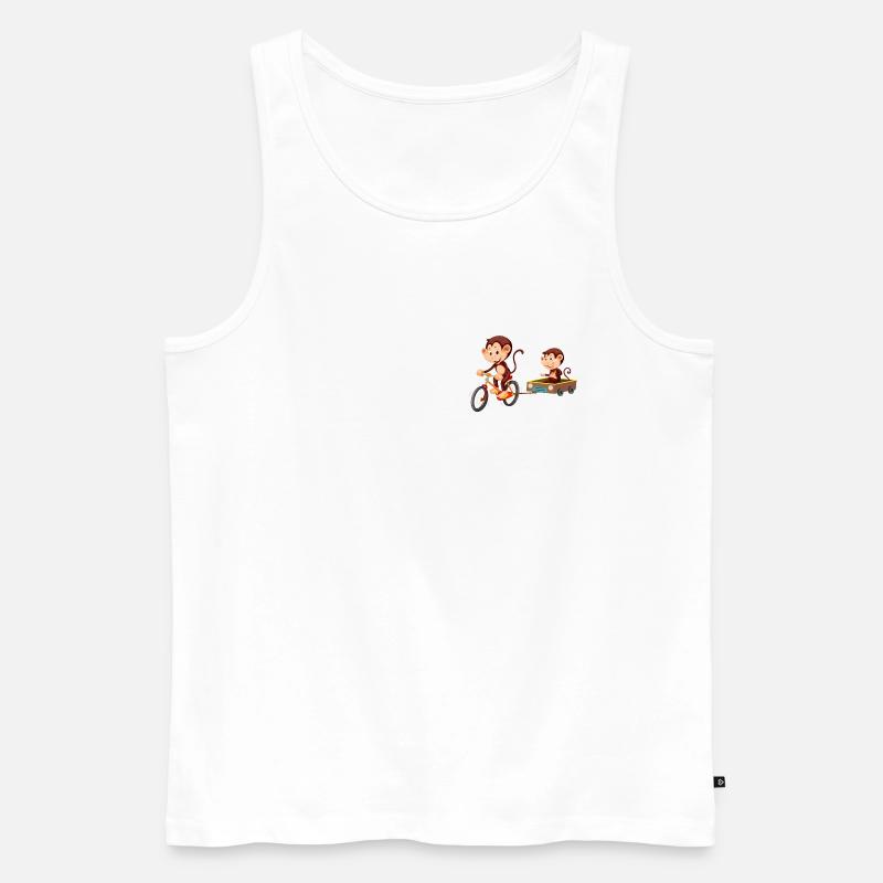 Lustiger süßer Affe - Männer Premium Bio Tank Top - Weiß