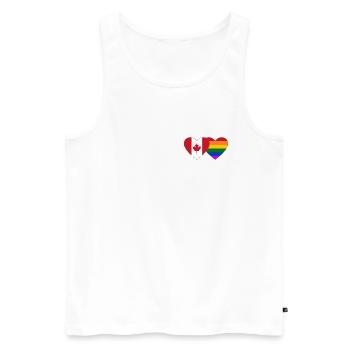 Kanada Regenbogen Flagge Herz - Männer Premium Bio Tank Top - Weiß - Vorne - Michal (187cm)