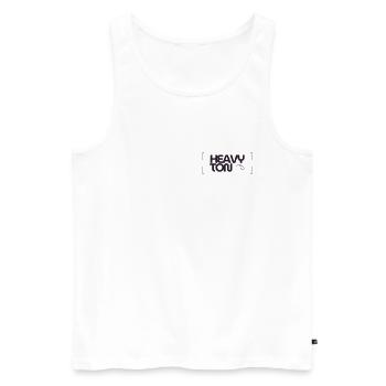 HeavyTon - Men's Premium Organic Tank Top - white - Front - AI Model Male 178 light (178cm)