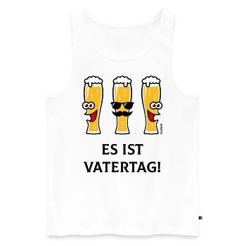 Es Ist Vatertag! (3 Biergläser / Bier / 3C) - Männer Premium Bio Tank Top - Weiß - Vorne - Michal (187cm)
