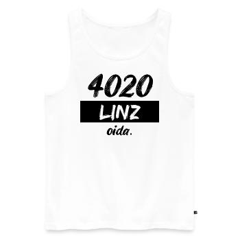 4020 Linz Shirt für alle Linz Fans - Männer Premium Bio Tank Top - Weiß - Vorne - AI Model Male 178 light (178cm)