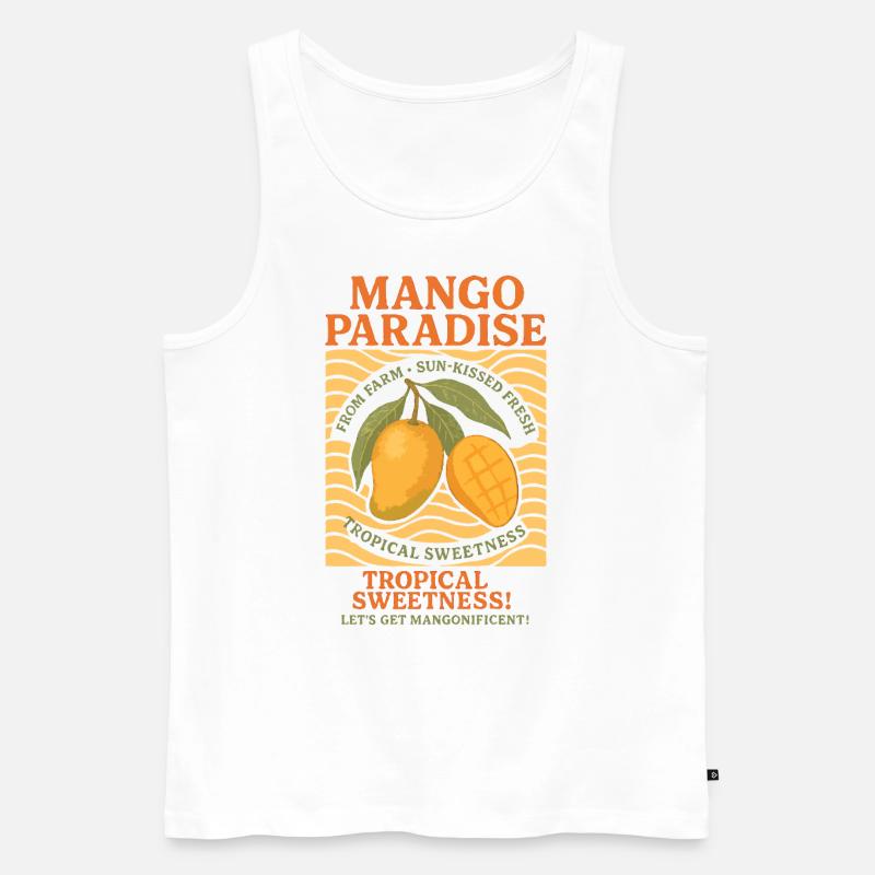 Mango Citrus Frucht Sommer Urlaub Limonade - Männer Premium Bio Tank Top - Weiß