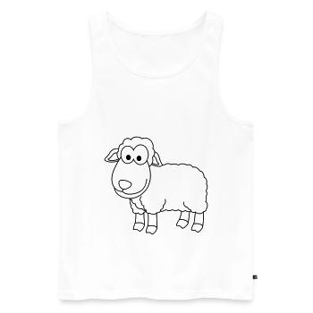 Schaf Comic Tier - Männer Premium Bio Tank Top - Weiß - Vorne - Michal (187cm)