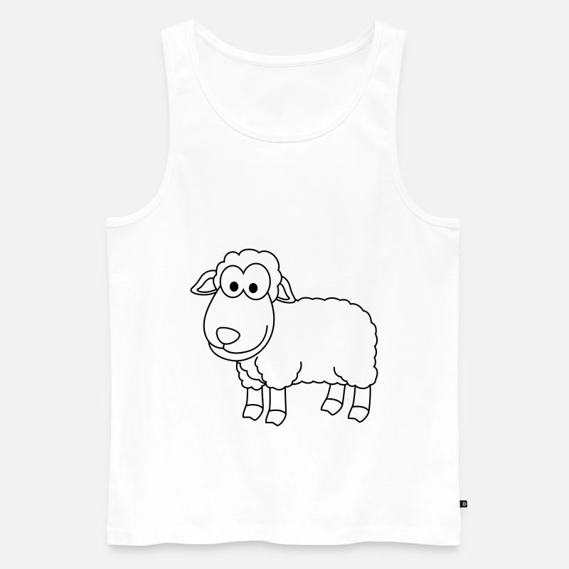 Schaf Comic Tier - Männer Premium Bio Tank Top - Weiß