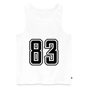 83 Symbole numérique - Débardeur bio Premium Homme - blanc - Devant - Michal (187cm)