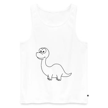 Dinosaur brontosaurus Comic - Men's Premium Organic Tank Top - white - Front - Michal (187cm)