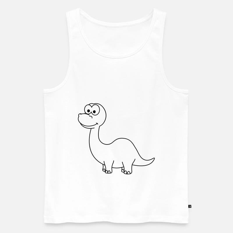 Dinosaurier brontosaurus Comic - Männer Premium Bio Tank Top - Weiß