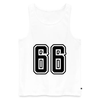 66 Zahl Symbol - Männer Premium Bio Tank Top - Weiß - Vorne - Michal (187cm)