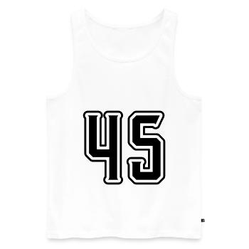 45 number symbol - Men's Premium Organic Tank Top - white - Front - Michal (187cm)