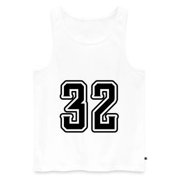 32 number symbol - Men's Premium Organic Tank Top - white - Front - AI Model Male 178 light (178cm)
