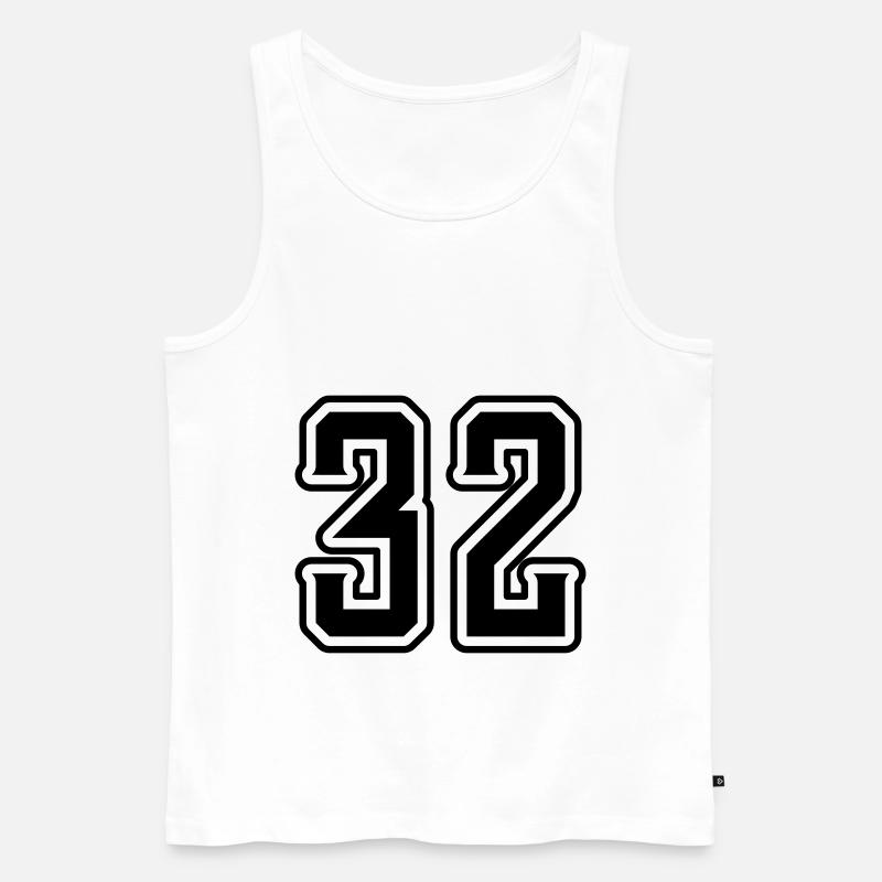 32 number symbol - Men's Premium Organic Tank Top - white