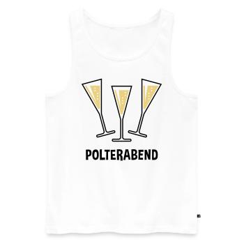 Polterabend (JGA / Sektgläser / Trichter Zu / 2C) - Männer Premium Bio Tank Top - Weiß - Vorne - Michal (187cm)