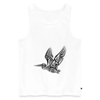 Pelikan Tribal Tattoo - Männer Premium Bio Tank Top - Weiß - Vorne - Michal (187cm)
