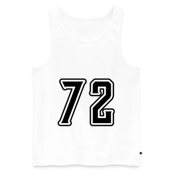 Symbole numérique 72 - Débardeur bio Premium Homme - blanc - Devant - Michal (187cm)