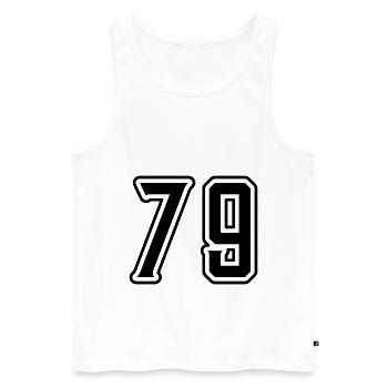 79 number symbol - Men's Premium Organic Tank Top - white - Front - Michal (187cm)
