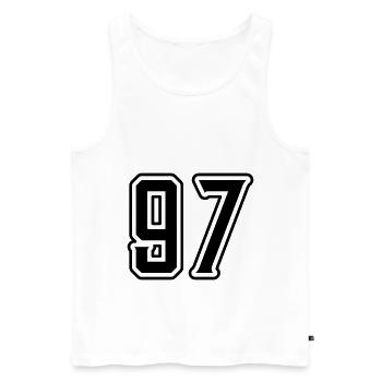 97 Number Symbol - Men's Premium Organic Tank Top - white - Front - AI Model Male 178 light (178cm)