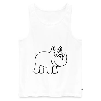 Rhino Comic Animal - Men's Premium Organic Tank Top - white - Front - Michal (187cm)