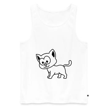Katze Comic Tier - Männer Premium Bio Tank Top - Weiß - Vorne - AI Model Male 178 light (178cm)