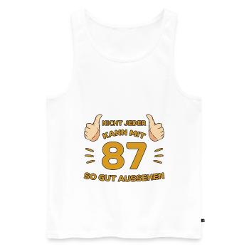 87. Geburtstag Geschenk 87 Jahre Jahrgang Geschenk - Männer Premium Bio Tank Top - Weiß - Vorne - Michal (187cm)