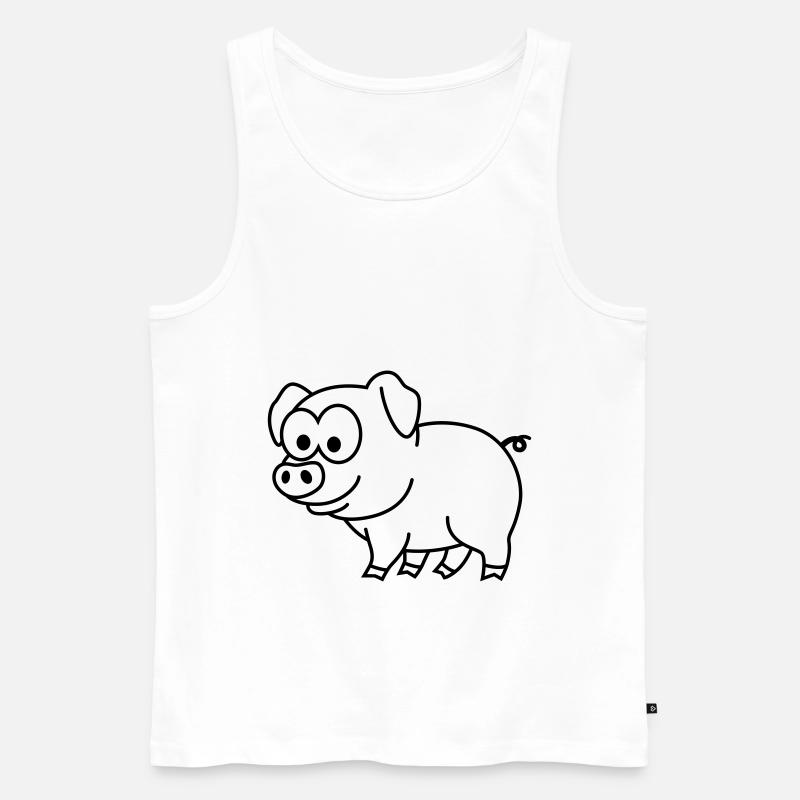 Schwein Comic Tier - Männer Premium Bio Tank Top - Weiß