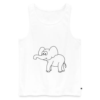 Elephant Comic - Men's Premium Organic Tank Top - white - Front - Michal (187cm)