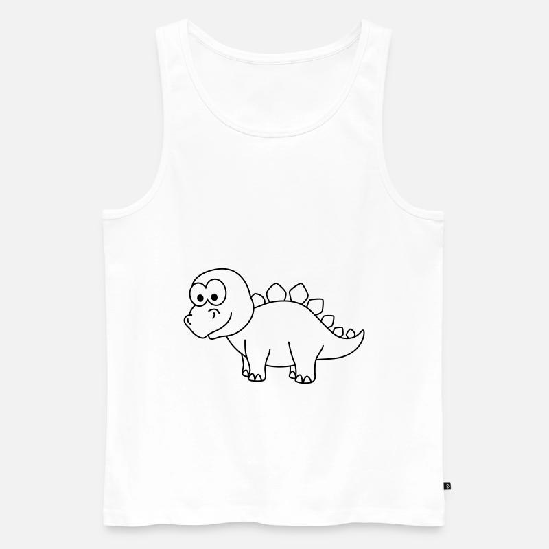 Dinosaurier stegosaurus Comic - Männer Premium Bio Tank Top - Weiß