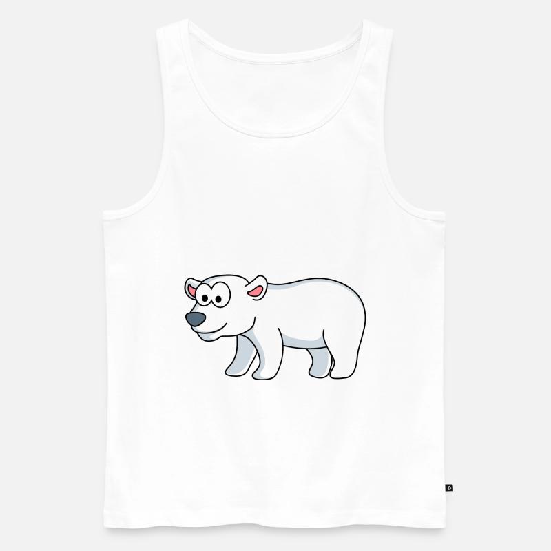 Eisbär Comic Tier - Männer Premium Bio Tank Top - Weiß