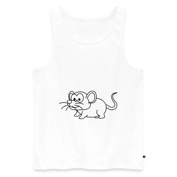 Mouse Comic Animal - Men's Premium Organic Tank Top - white - Front - Michal (187cm)