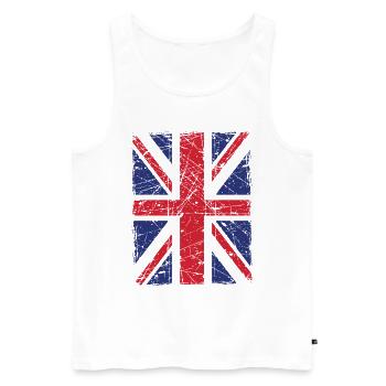 Union Jack - Männer Premium Bio Tank Top - Weiß - Vorne - AI Model Male 178 light (178cm)