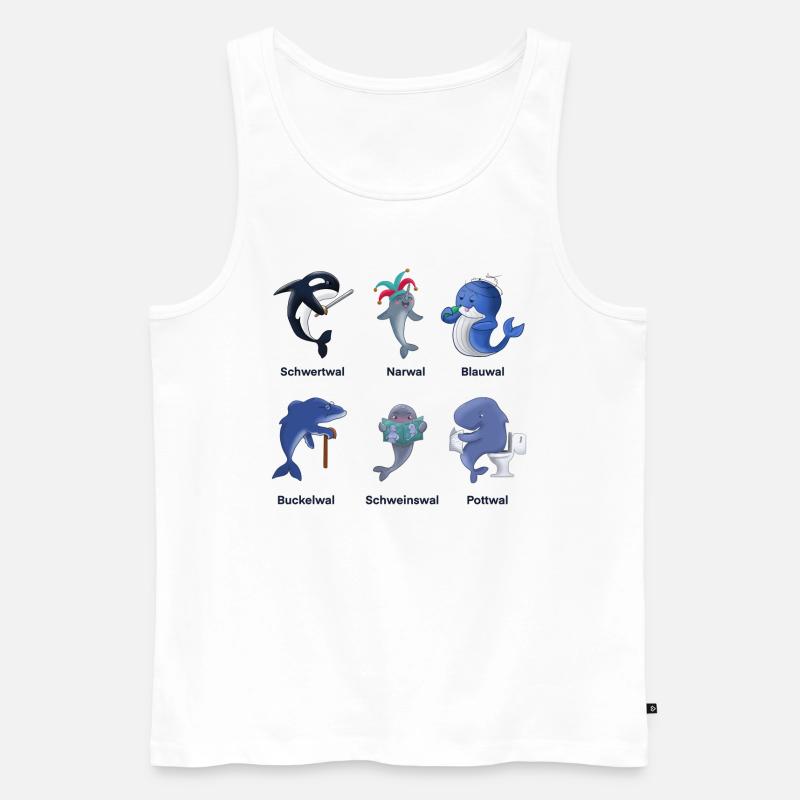 Wal Wale als lustiger Comic - Männer Premium Bio Tank Top - Weiß