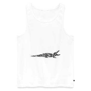Tatouage tribal d’alligator - Débardeur bio Premium Homme - blanc - Devant - AI Model Male 178 light (178cm)