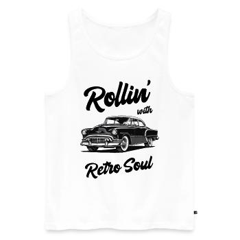 Rollin' with retro soul. Classic car design. - Men's Premium Organic Tank Top - white - Front - Michal (187cm)