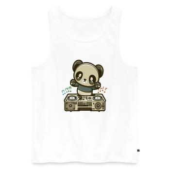 Retro Party Panda Drum And Bass Rave - Men's Premium Organic Tank Top - white - Front - Michal (187cm)