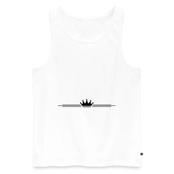 Crown Symbol Line - Men's Premium Organic Tank Top - white - Front - Michal (187cm)