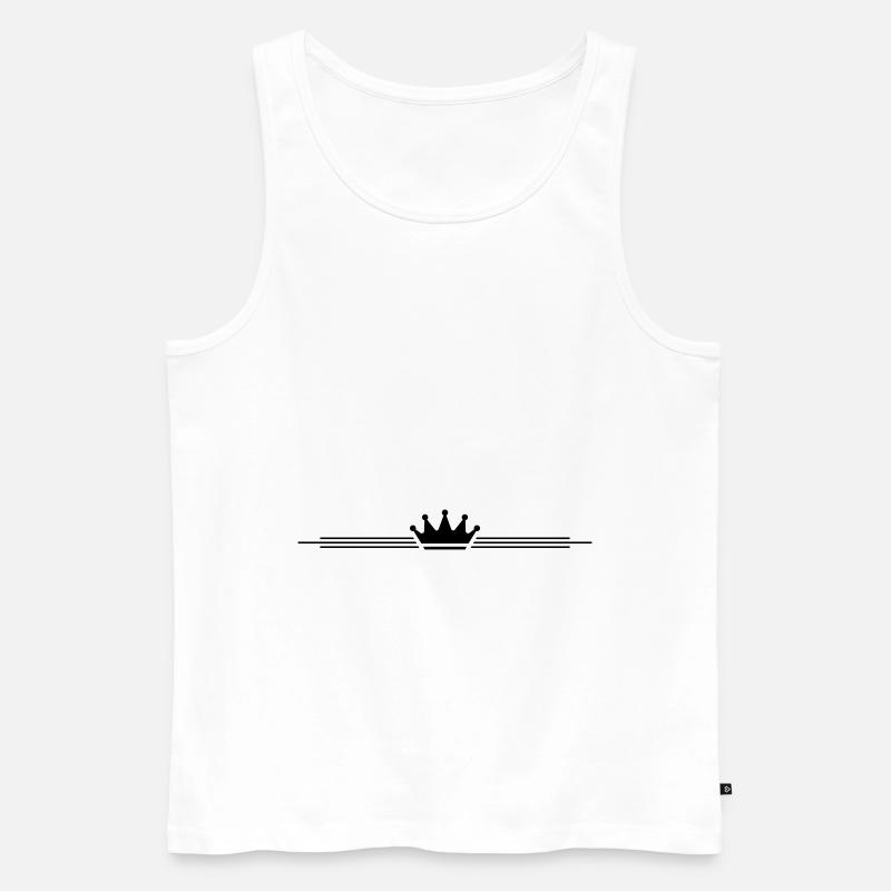 Krone Symbol Linie - Männer Premium Bio Tank Top - Weiß