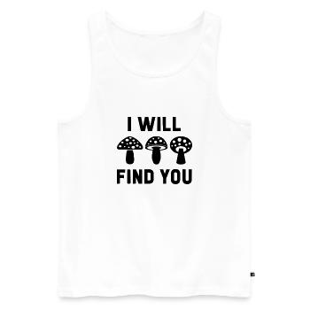 Mushroom Picker Mushroom Finder Gift Idea - Men's Premium Organic Tank Top - white - Front - AI Model Male 178 light (178cm)